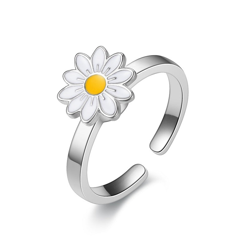 Women Fidget Spinner Flower Ring Jewelry - Snazzy Gear