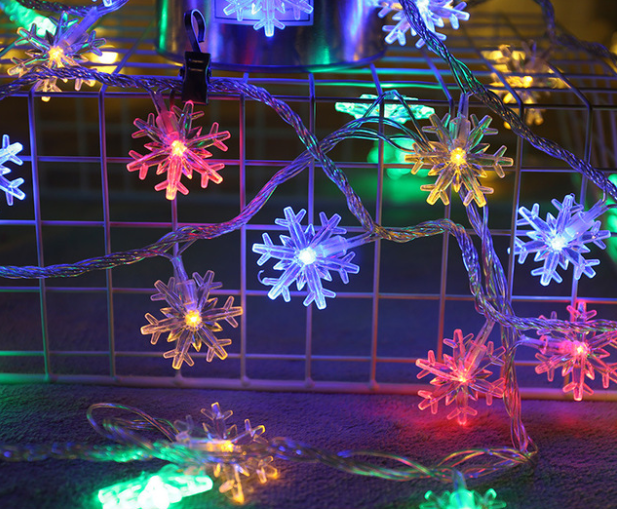 LED flashing Snowflake lights with stars - Snazzy Gear