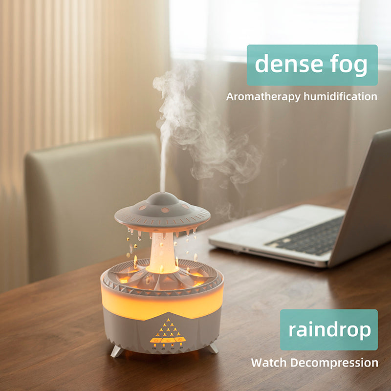 Raindrop Aromatherapy Ultrasonic Water Drops 350ml 7 Colors LED Diffuser - Snazzy Gear
