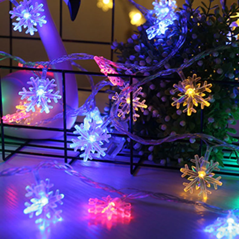 LED flashing Snowflake lights with stars - Snazzy Gear