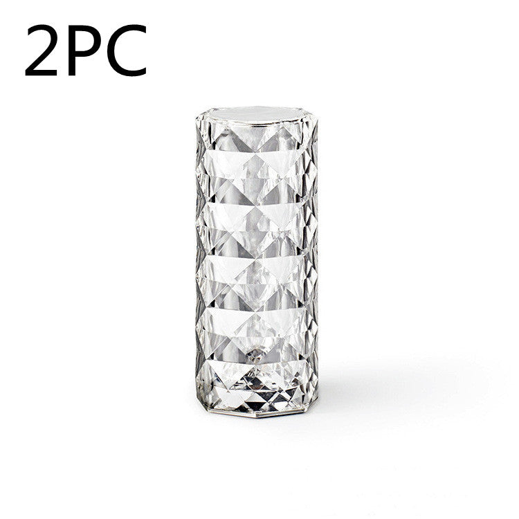 Nordic Crystal Lamp /Touch Dimming Atmosphere Diamond Night Light Rose Projector - Snazzy Gear