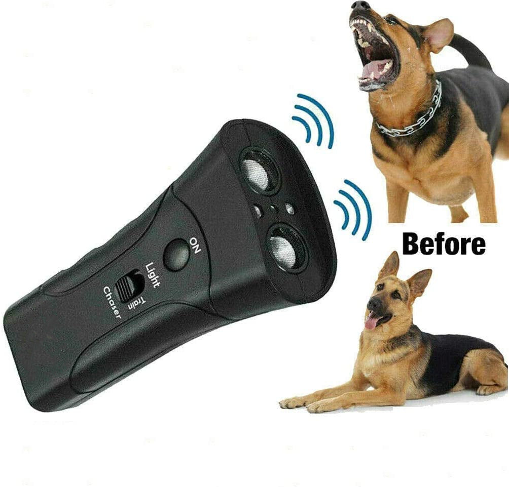 New Dog Repeller Ultrasound Pet Training Anti Barking Control Devices 3 in 1 Stop Bark Deterrents Trainer - Snazzy Gear